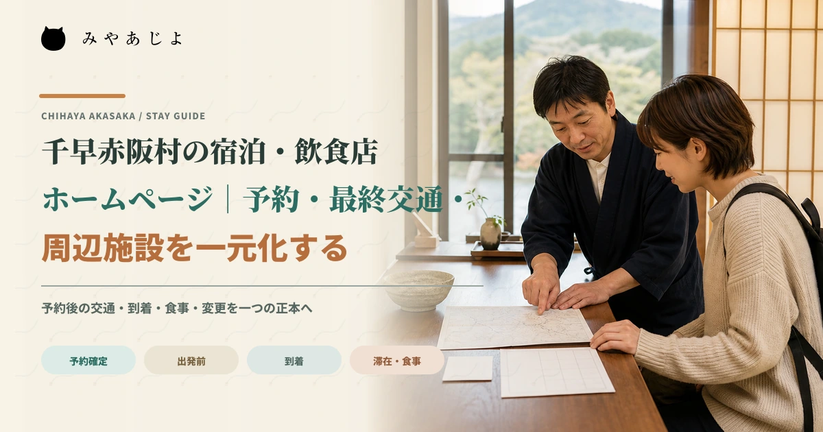 宿泊施設の担当者が予約客の交通と食事予定を確認するイメージ