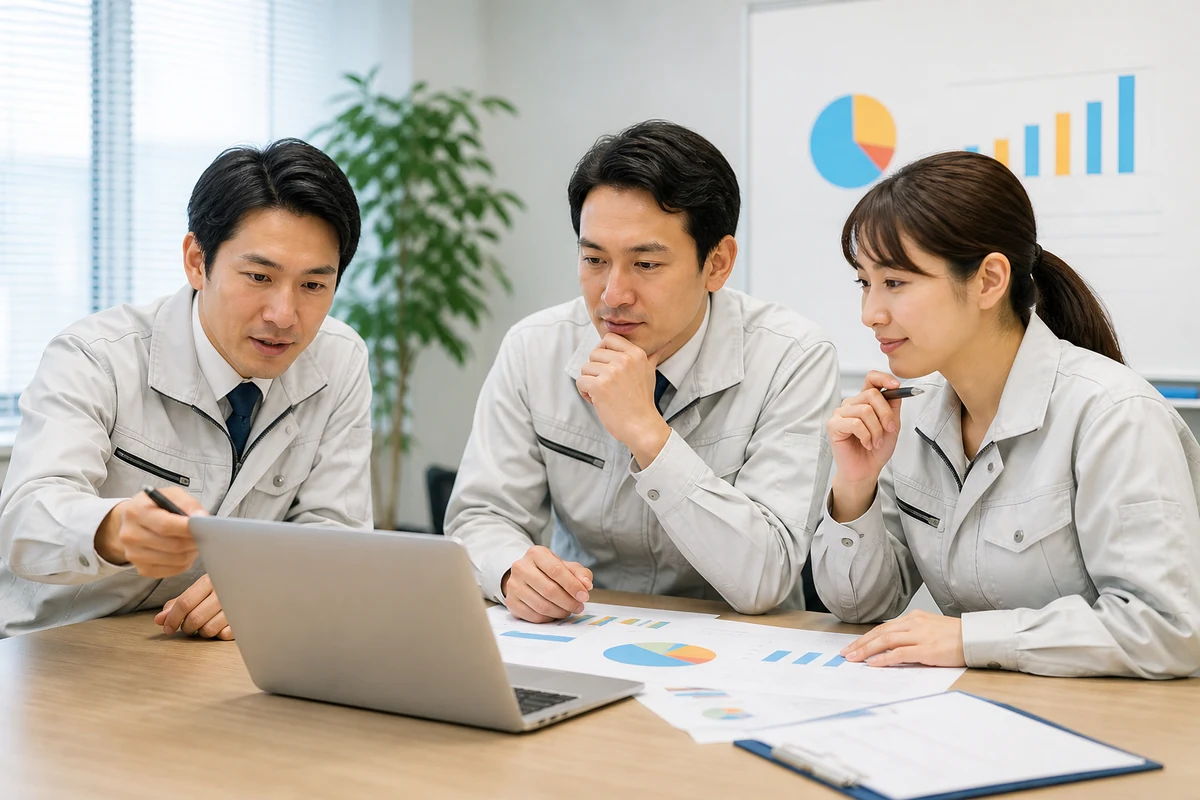 製造業の担当者が検索流入と問い合わせ品質の変化を確認する打ち合わせ