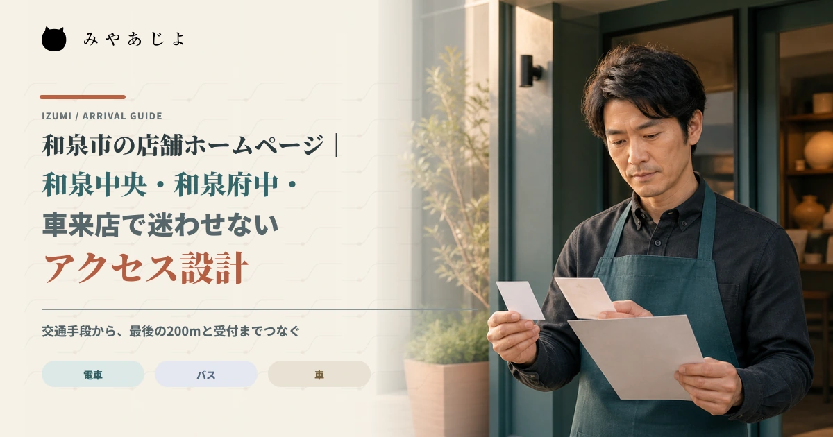 店舗担当者が来店経路と入口案内を確認しているイメージ