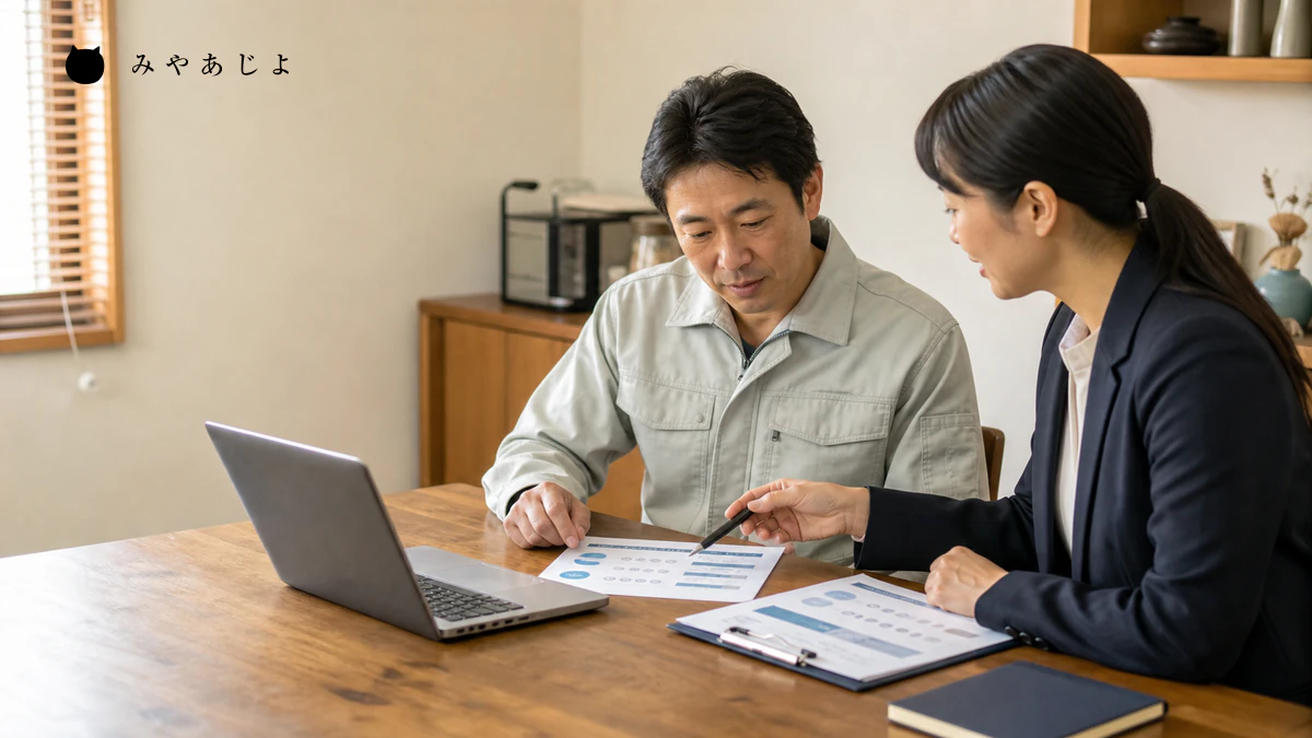 事業者責任者と外部支援担当が権限一覧と変更記録を確認して引き継ぐイメージ