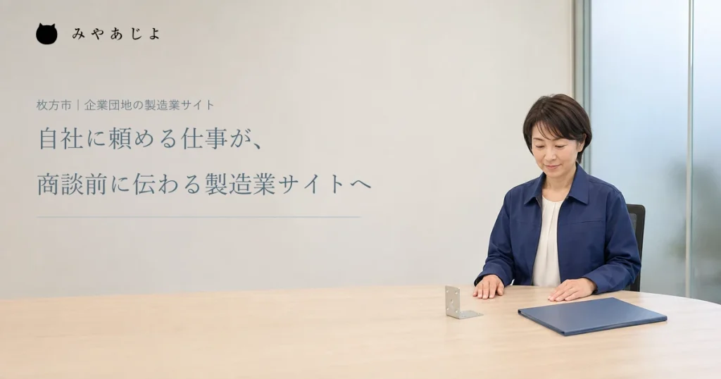 自社に頼める仕事が、商談前に伝わる製造業サイトへ。製造会社の担当者と部品サンプルの編集イメージ