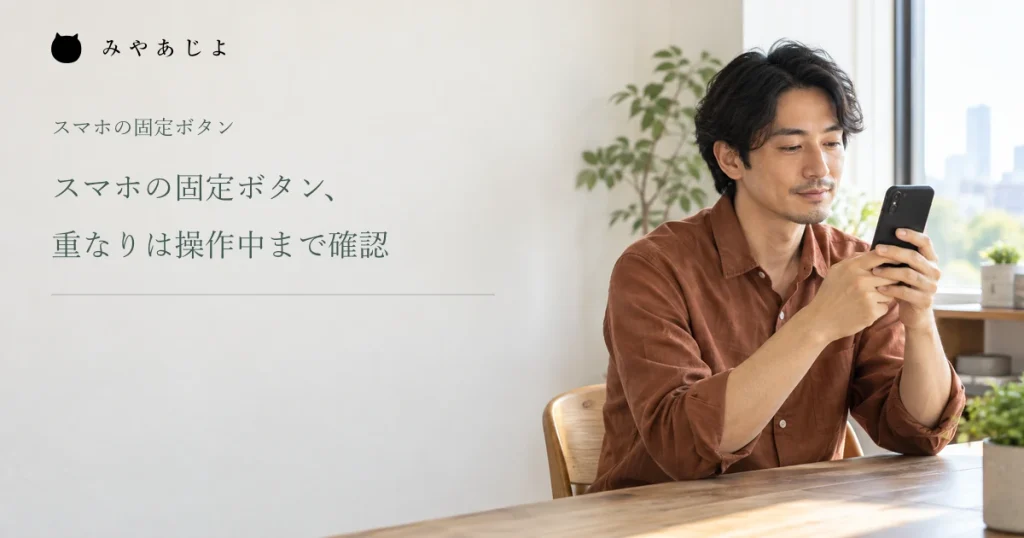 スマートフォンを確認するWeb担当者の架空イメージ