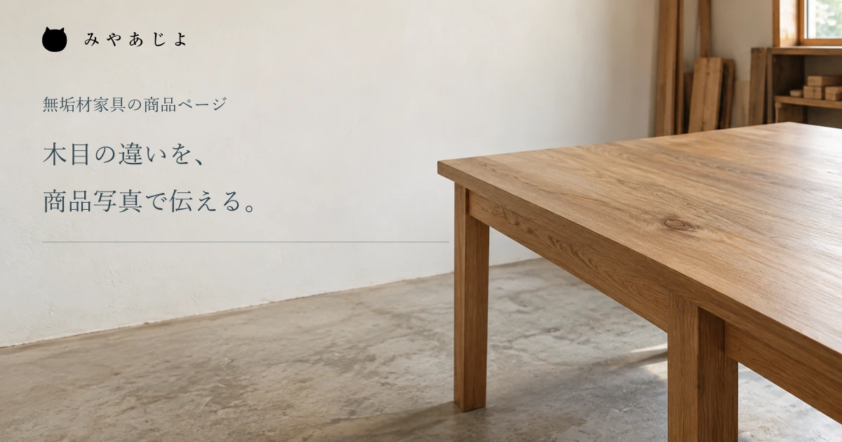 木製テーブルの天板を題材にした編集イメージ