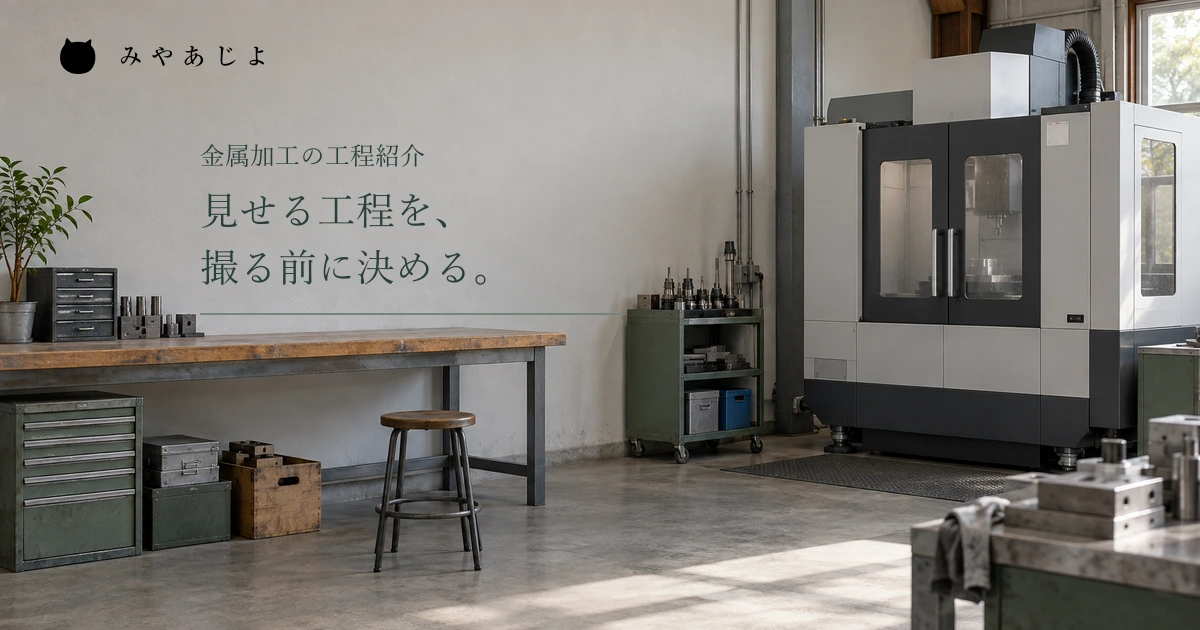 見せる工程を撮る前に決める見出しと金属加工工場
