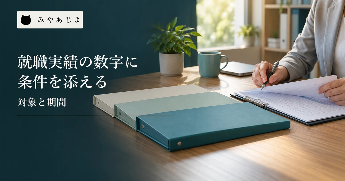 就労支援事業所の担当者が無記名の集計票と資料を机上で確認する場面