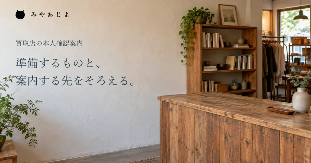 準備するものと案内先をそろえる見出しと買取店