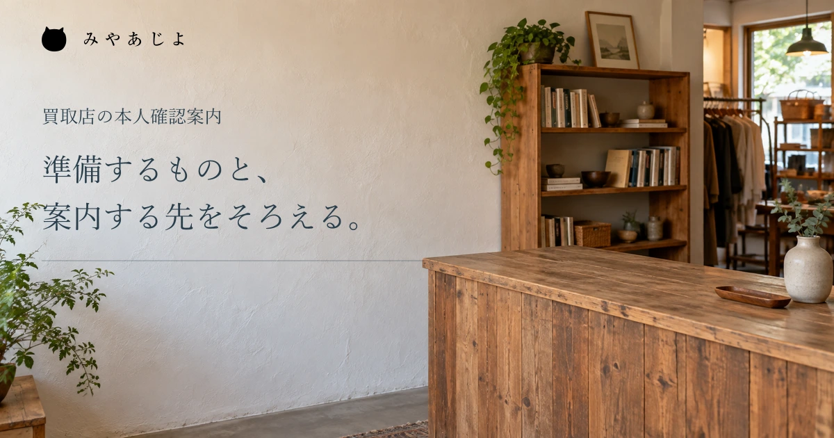 準備するものと案内先をそろえる見出しと買取店