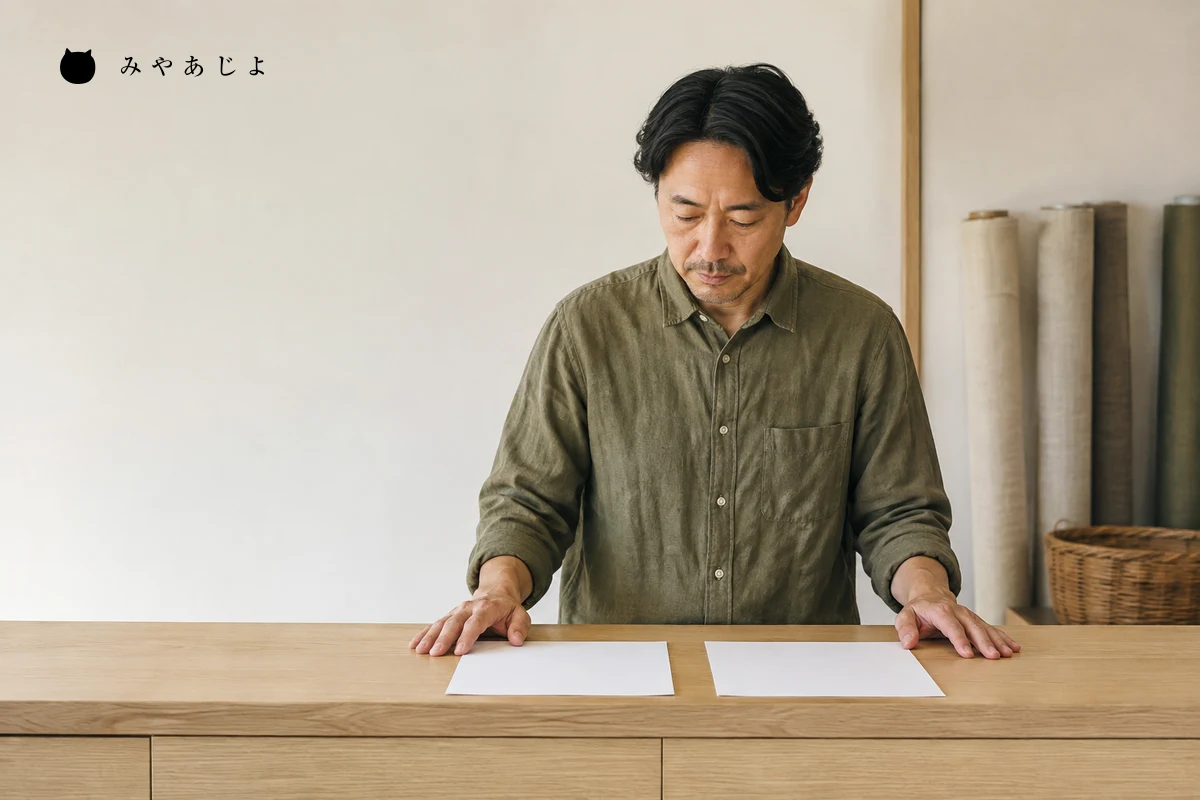 教室担当者が予約案内と来店時の説明を照合する編集イメージ