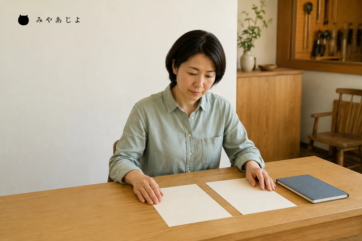 訪問サービスの受付担当者が依頼内容と候補日の案内を机で確認している場面