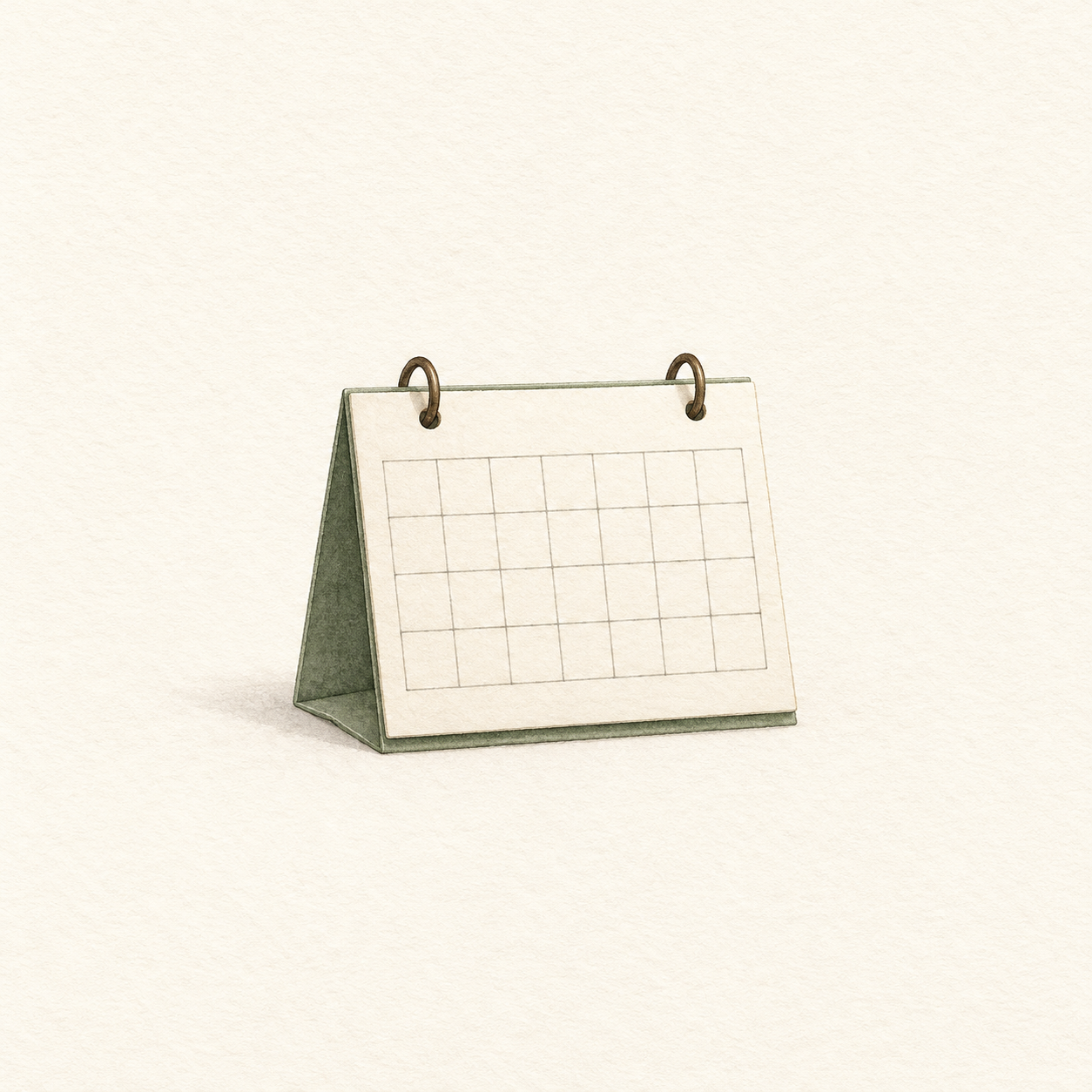 日付のない卓上カレンダーを描いた水彩風の生成イラスト