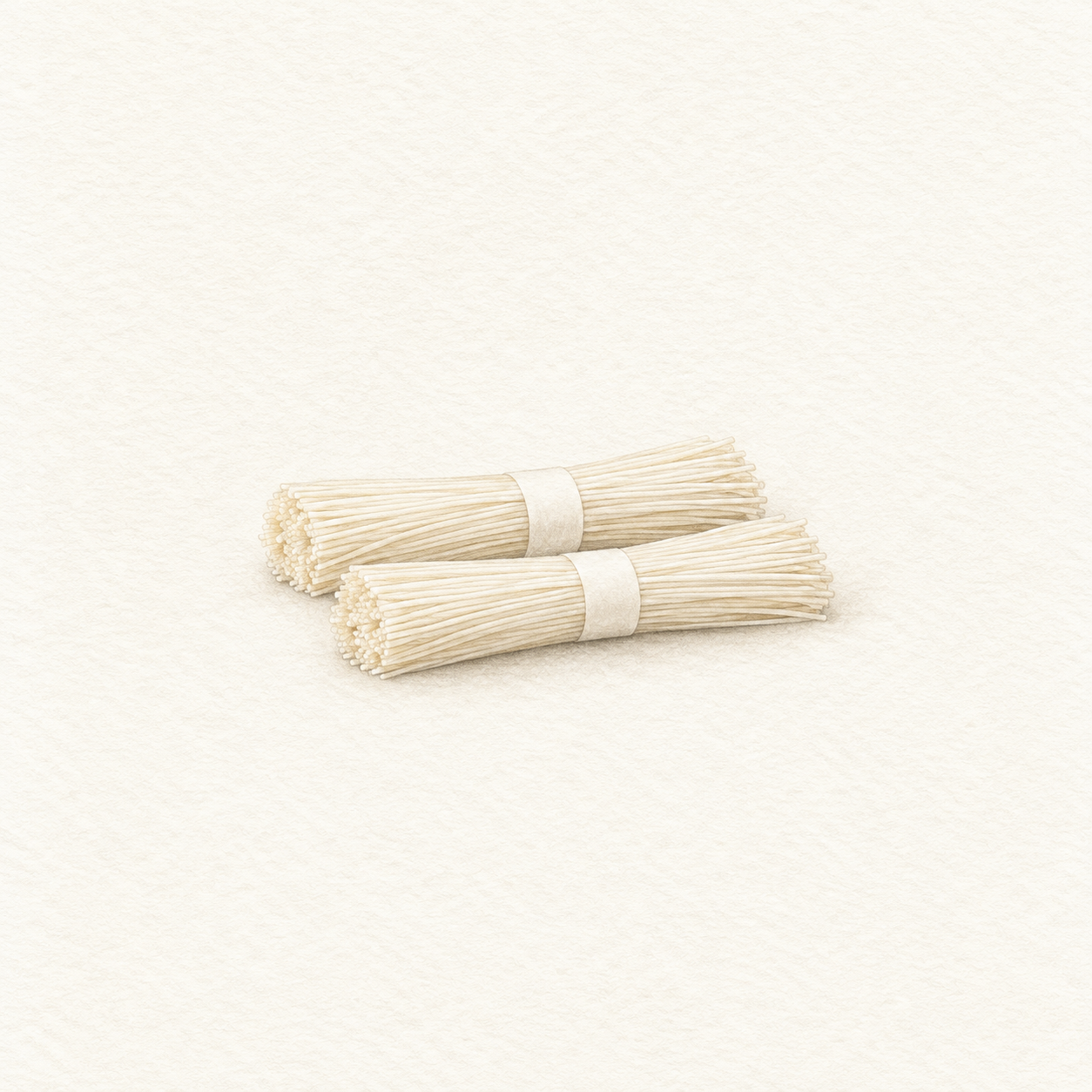 白い乾燥素麺の束を描いた水彩風の生成イラスト