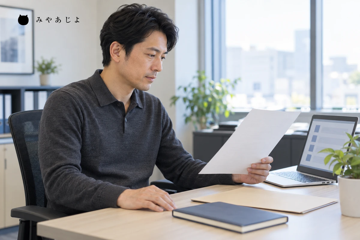 受け付けた相談の内容と対応予定を確認する営業担当の架空の編集イメージ